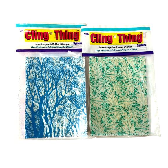 Large Cling Mount Stamps Trees Leaves 5.5x4.25" NEW Scrapbooking Stamping Cards - Picture 1 of 4